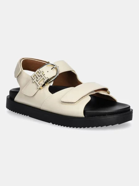 Кожени сандали Tommy Hilfiger LEATHER SPORTY SANDAL бежово