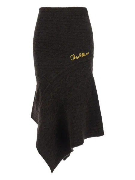 Fustă The Attico tricotate maro