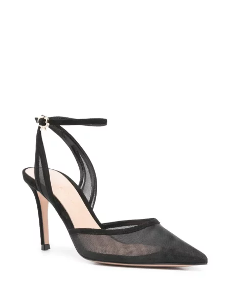 Pantofi cu toc Gianvito Rossi plasă negru