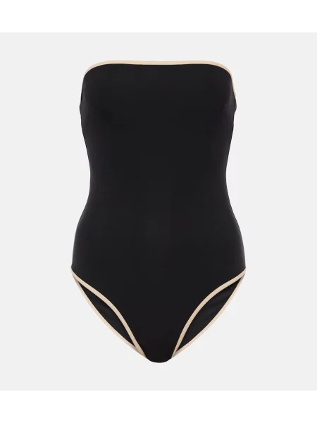 Strój kąpielowy Toteme z dżerseju bez ramiączek czarny