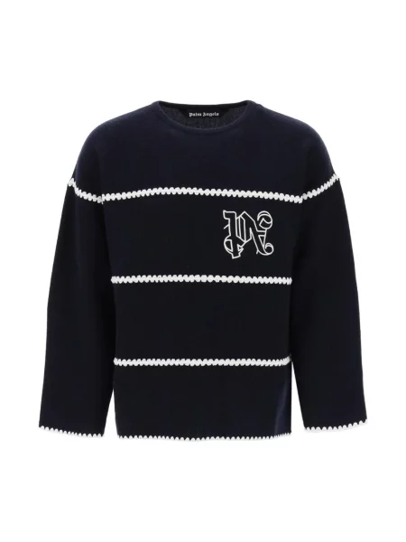 Sweter Palm Angels wełniany niebieski