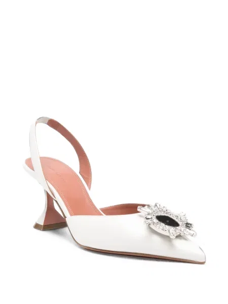 Pantofi cu toc Amina Muaddi slingback alb