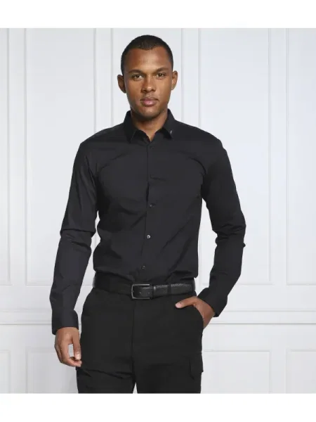 HUGO Cămașă | Extra slim fit | stretch negru