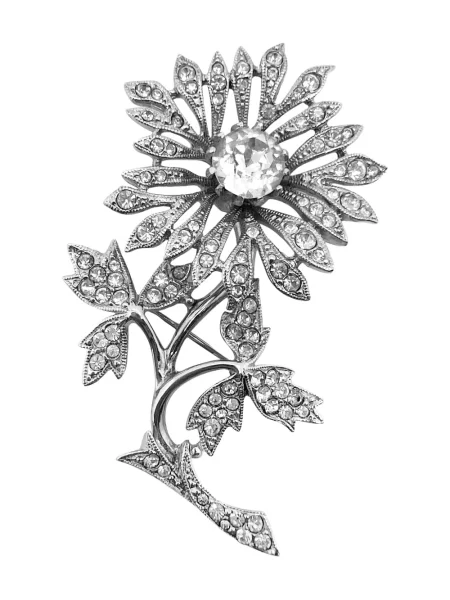 Брошка Jennifer Gibson Jewellery на цветя сребристо