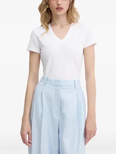 Stras tricou Armani Exchange cu decolteu în V alb