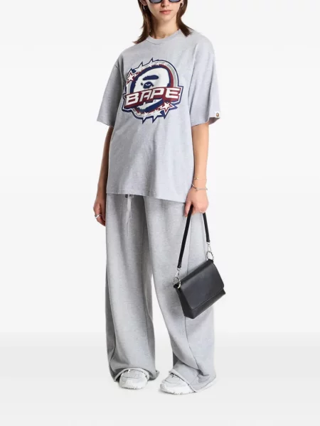 Koszulka A Bathing Ape® z logo szara