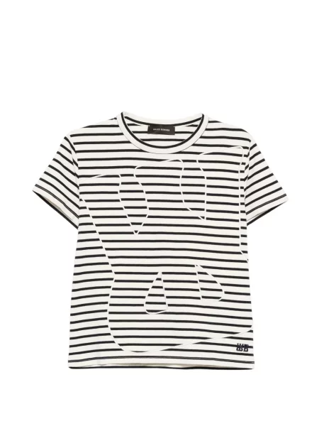 Tricou Wales Bonner cu dungi cu imagine alb