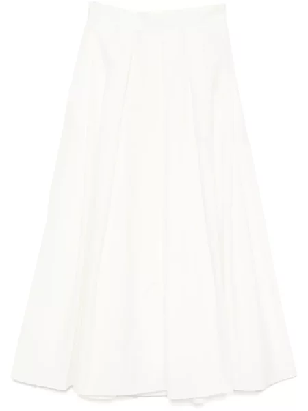 Fustă midi Elie Saab până la genunchi din poplin