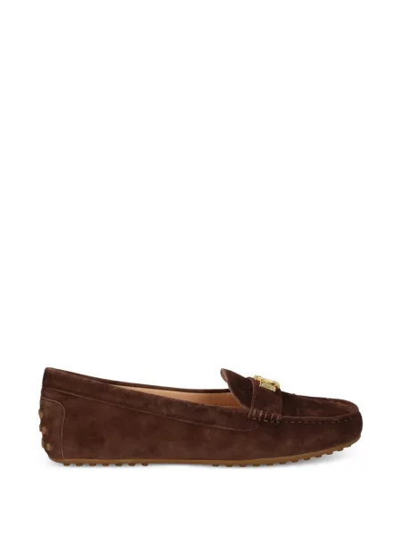 Pantofi loafer Lauren Ralph Lauren din piele de căprioară cu autograf maro
