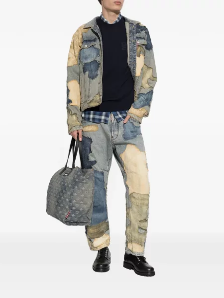 Pulover Dsquared2 cu broderie albastru