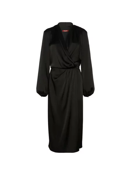 Rochie midi Max Mara din satin negru