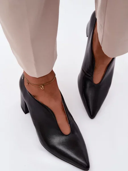 Pantofi Maciejka cu toc bloc negru