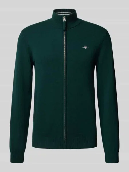 Kardigan rozpinany z zamkiem błyskawicznym z wełny jagnięcej Gant