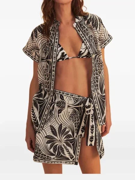 Fustă Farm Rio cu imagine alb