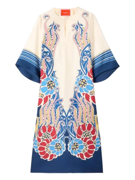 Rochie midi La Doublej cu model floral până la genunchi de costum