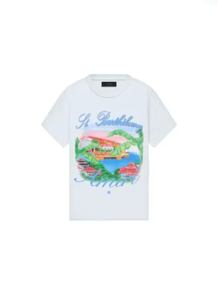 Tricou Amiri cu imagine alb