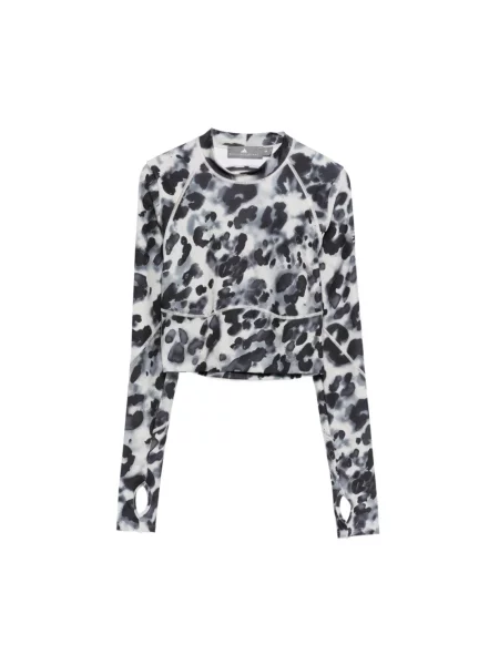 Top Adidas By Stella Mccartney z nadrukiem z długim rękawem czarny