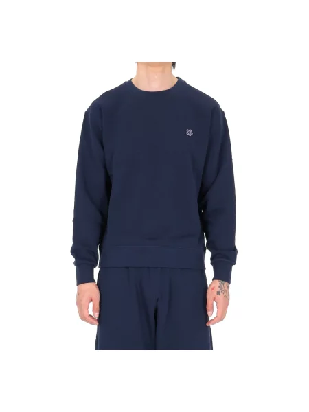 Bluza nierozpinana Kenzo w kwiatki klasyczna niebieska