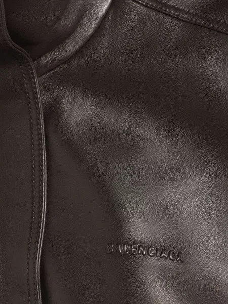 Αμανικας δερμάτινο μπουφάν Balenciaga καφέ