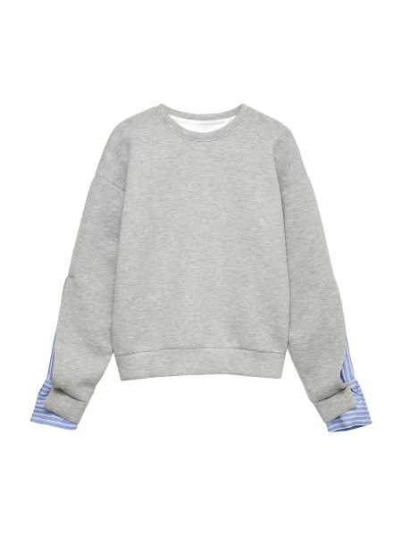VERO MODA Mikina VMMORGAN opálová / šedá bílá