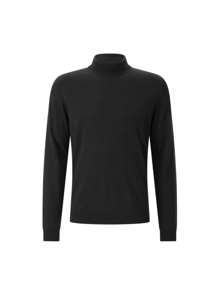 Sweter z golfem Roberto Collina wełniany do golfa czarny