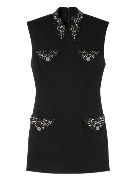 Rochie mini Versace de lână de costum negru