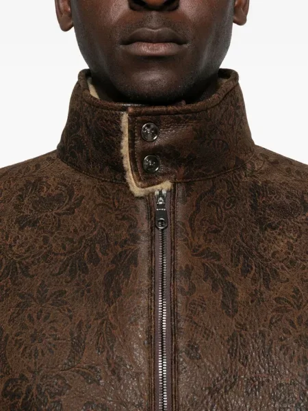 Geanta de piele Etro cu model floral maro