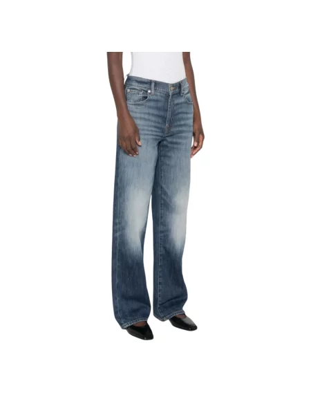 Jeansy straight leg 7 For All Mankind niebieskie