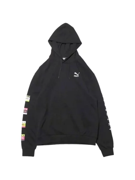 Hanorac cu glugă Puma cu glugă cu autograf negru