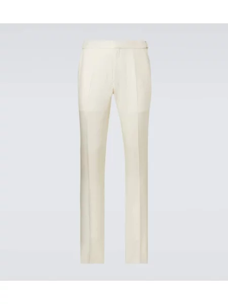 Hedvábné kalhoty Tom Ford bílé