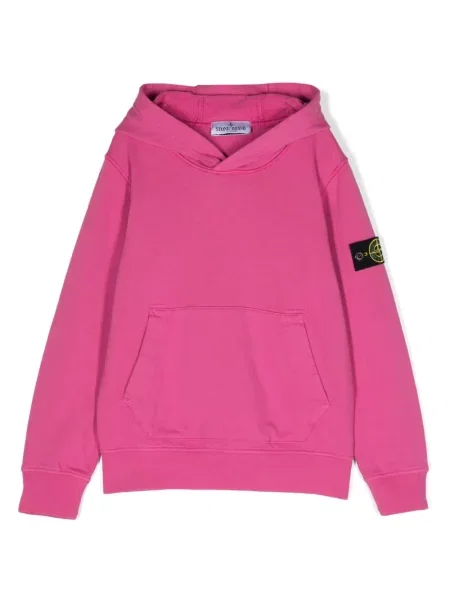 Bluza z kapturem dziecięca Stone Island różowa