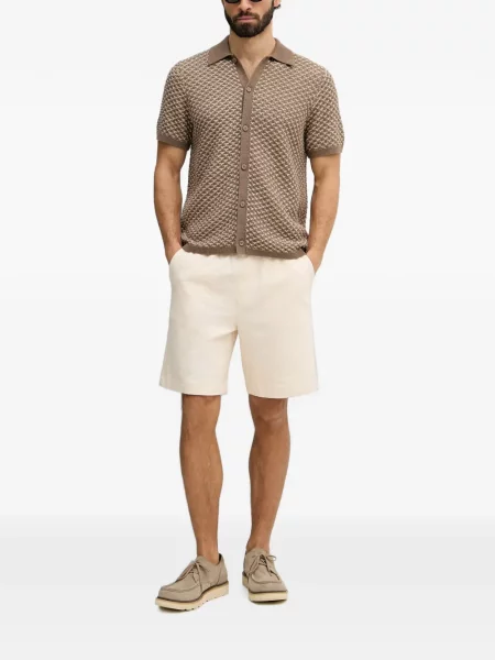 Cămașă Guess tricotate cu imprimeu geometric maro