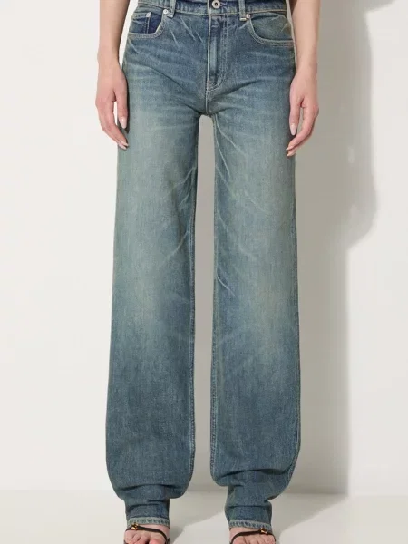 Kenzo jeansi Asagao Regular Waist Fit Jeans femei high waist