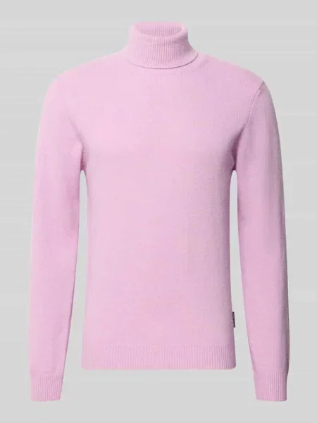 Sweter dzianinowy z mieszanki bawełny z golfem model KARL' Casual Friday