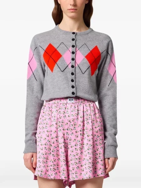 Cardigan Msgm cu model argyle gri