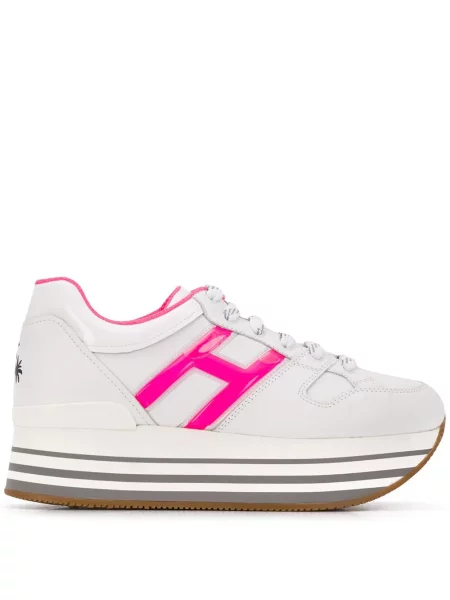 Sneakerși Hogan cu platformă alb