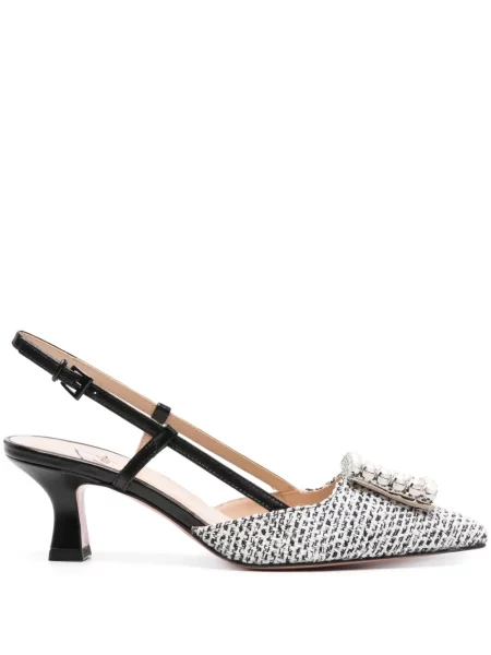 Pantofi cu toc Roberto Festa din tweed negru