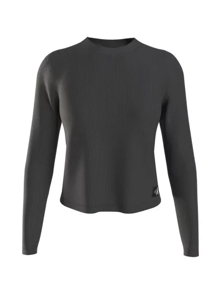 Sweter Calvin Klein z okrągłym dekoltem czarny