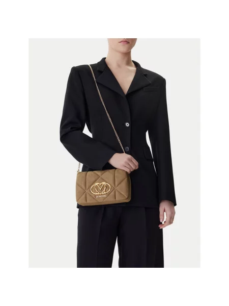 Torebka crossbody Love Moschino skórzana beżowa