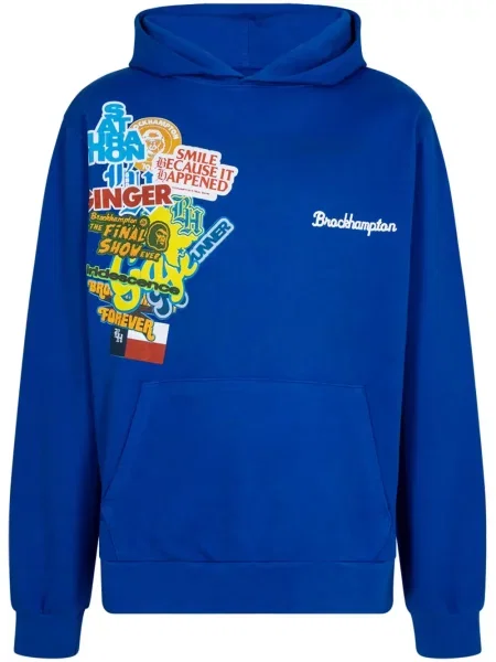 Hanorac cu glugă Brockhampton cu imagine albastru