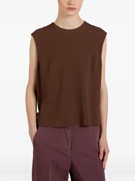 Bluză Glanshirt fără mâneci maro