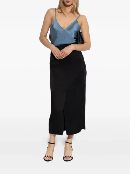 Top Forte_forte din satin albastru