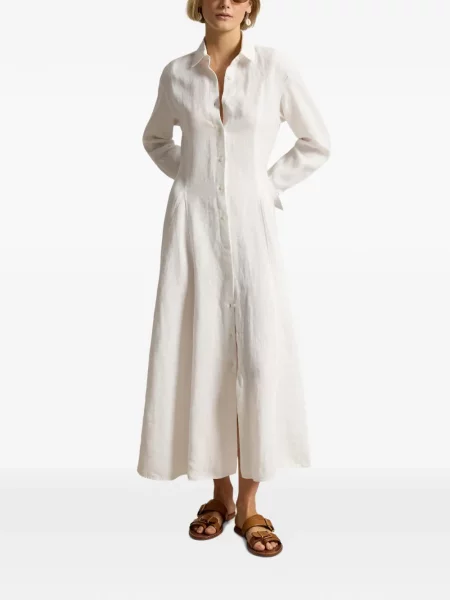 Haftowana koszulka polo Polo Ralph Lauren z dekoltem w serek w kształcie litery A biała