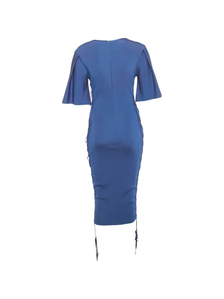 Rochie Elisabetta Franchi cu șireturi din dantelă albastru