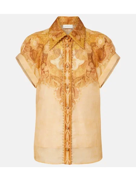 Bluză Zimmermann de in cu imagine portocaliu