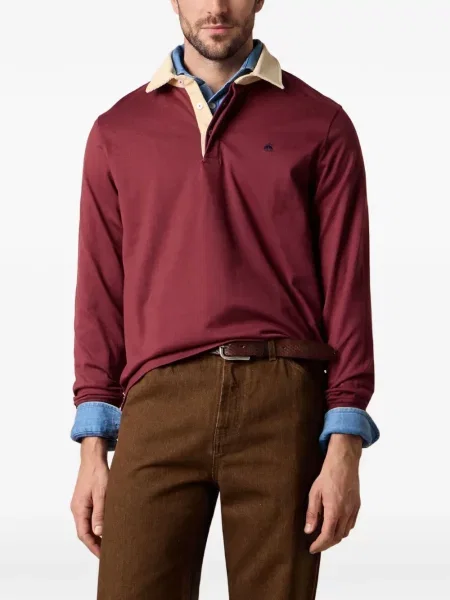 Με κολάρο polo Brooks Brothers κοτλέ με αυτόγραφο κόκκινο