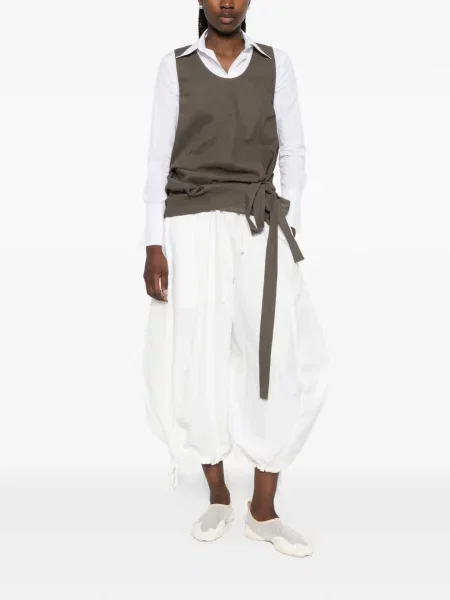 Pantaloni Comme Des Garçons cu cordon alb