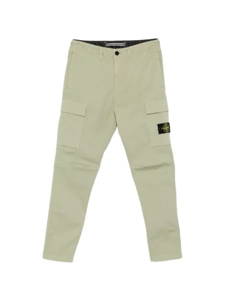 Pantaloni Stone Island cu strasuri verde