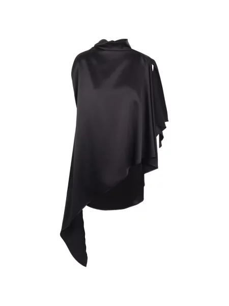 Rochie mini Ssheena asimetrică drapată negru