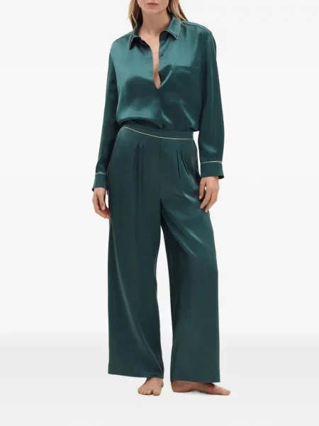 Pantaloni Eres de mătase verde